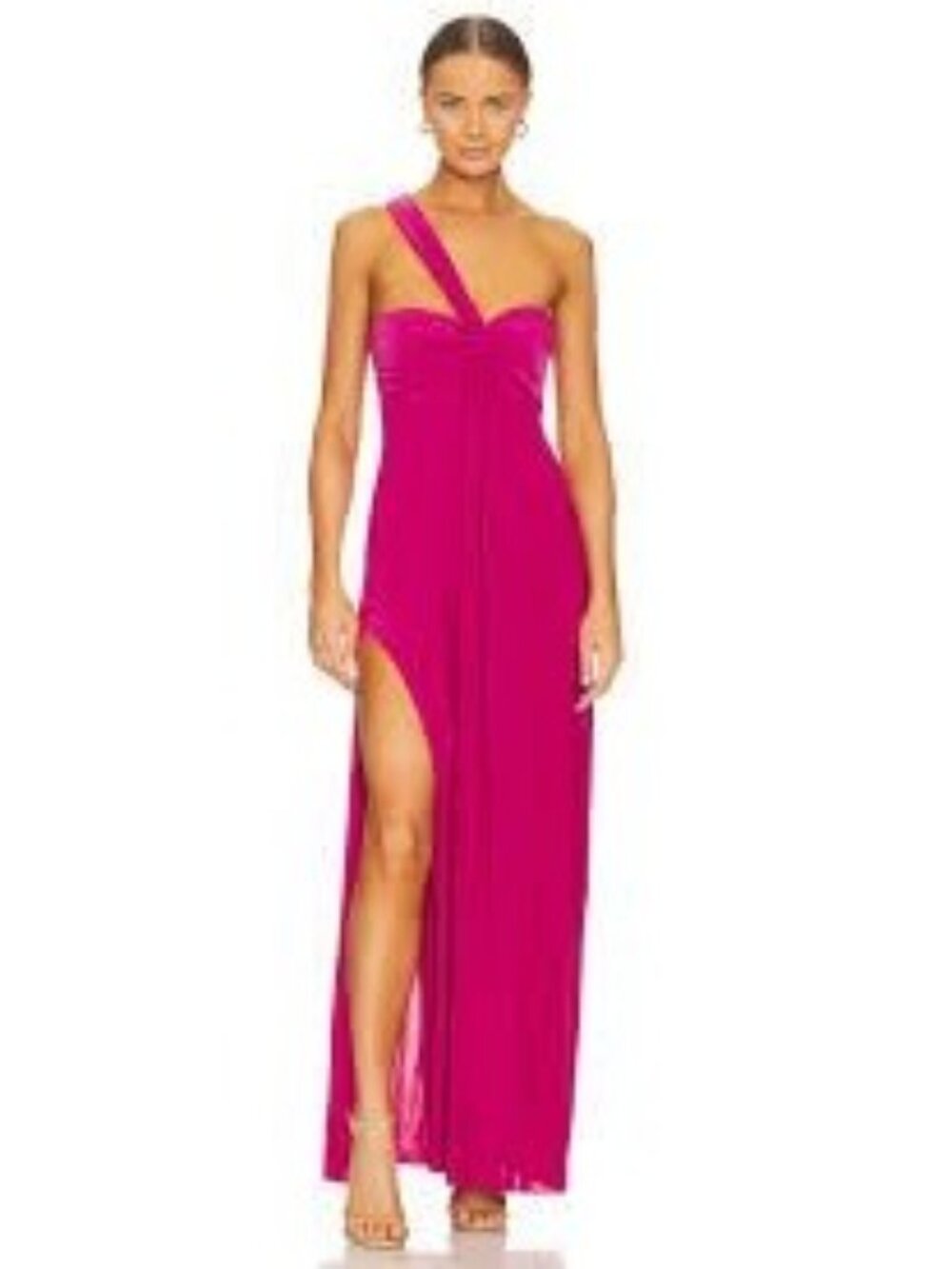 MISA Los Angeles Thora One Shoulder Dress Sz S Fuchsia Revolve